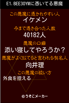 E1.BEE30YMの悪魔祓いメーカー結果