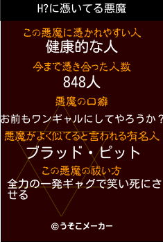 H?の悪魔祓いメーカー結果