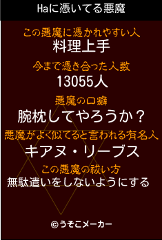 Haの悪魔祓いメーカー結果