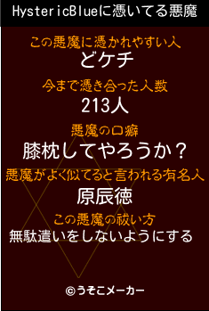 HystericBlueの悪魔祓いメーカー結果