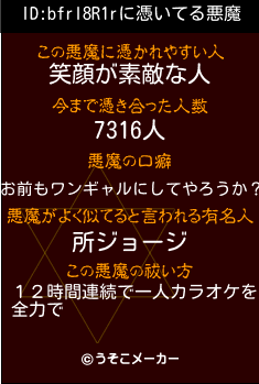 ID:bfrl8R1rの悪魔祓いメーカー結果