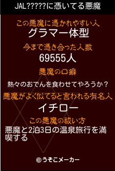 JAL?????の悪魔祓いメーカー結果