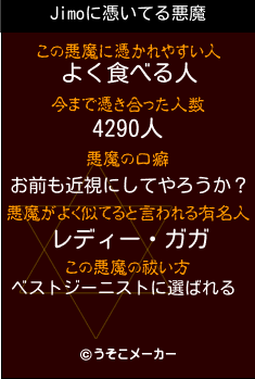 Jimoの悪魔祓いメーカー結果