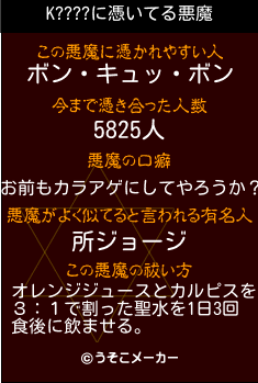 K????の悪魔祓いメーカー結果