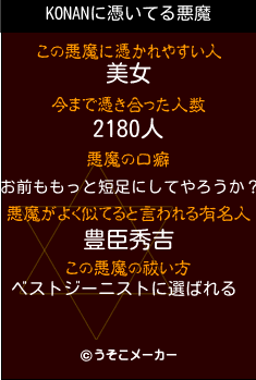 KONANの悪魔祓いメーカー結果