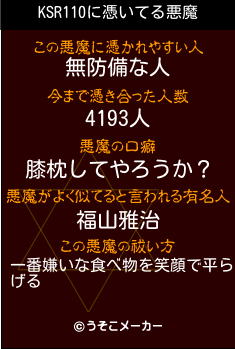 KSR110の悪魔祓いメーカー結果