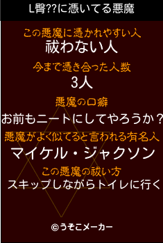 L臀??の悪魔祓いメーカー結果