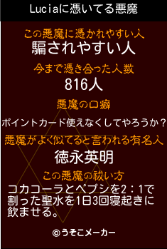 Luciaの悪魔祓いメーカー結果