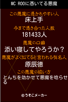 MC ROOの悪魔祓いメーカー結果