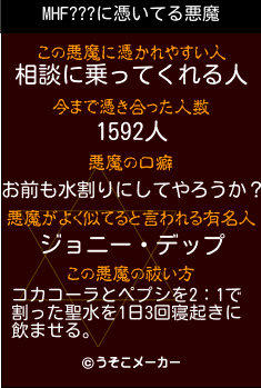 MHF???の悪魔祓いメーカー結果