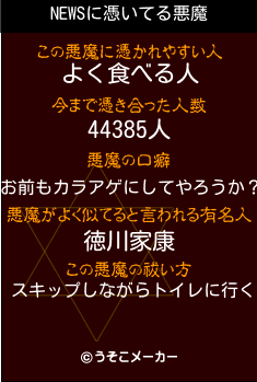 NEWSの悪魔祓いメーカー結果