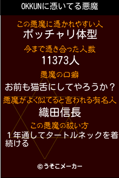 OKKUNの悪魔祓いメーカー結果
