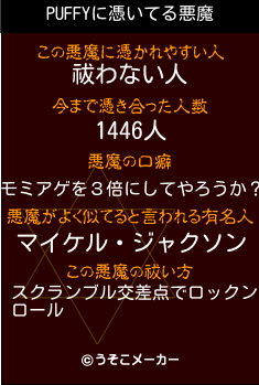 PUFFYの悪魔祓いメーカー結果