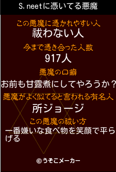 S.neetの悪魔祓いメーカー結果