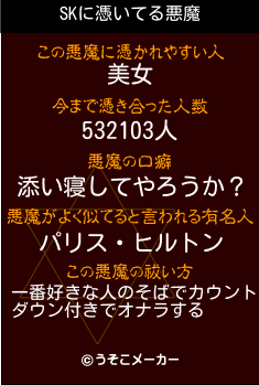 SKの悪魔祓いメーカー結果