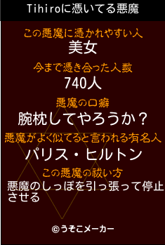 Tihiroの悪魔祓いメーカー結果