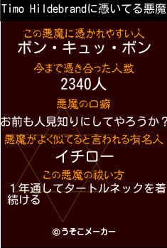 Timo Hildebrandの悪魔祓いメーカー結果