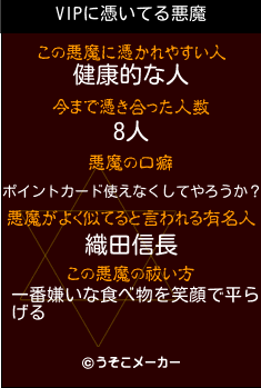 VIPの悪魔祓いメーカー結果