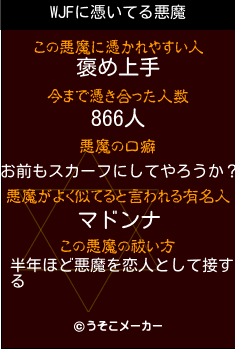 WJFの悪魔祓いメーカー結果