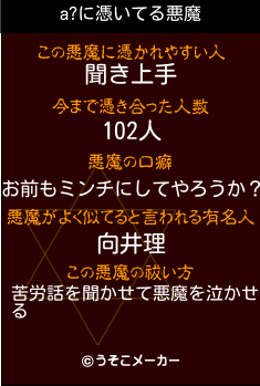 a?の悪魔祓いメーカー結果