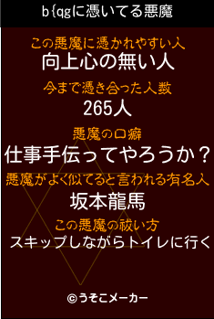 b{qgの悪魔祓いメーカー結果