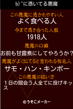 b}~の悪魔祓いメーカー結果