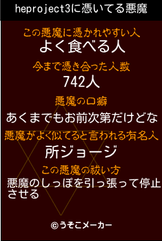 heproject3の悪魔祓いメーカー結果