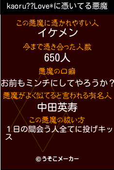 kaoru??Love*の悪魔祓いメーカー結果