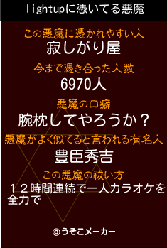 lightupの悪魔祓いメーカー結果