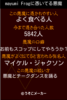 mayumi Frogの悪魔祓いメーカー結果