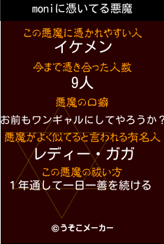 moniの悪魔祓いメーカー結果
