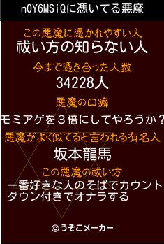 n0Y6MSiQの悪魔祓いメーカー結果