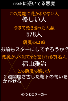 nkskの悪魔祓いメーカー結果