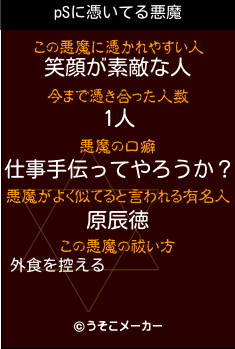 pSの悪魔祓いメーカー結果