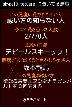 skypeID tetuareiの悪魔祓いメーカー結果