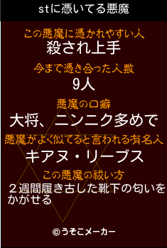 stの悪魔祓いメーカー結果