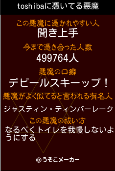 toshibaの悪魔祓いメーカー結果