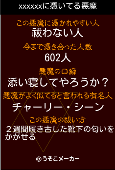 xxxxxxの悪魔祓いメーカー結果