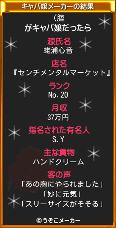 (腟のキャバ嬢メーカー結果