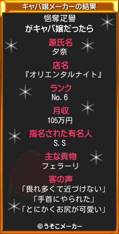 悒奪疋譽のキャバ嬢メーカー結果
