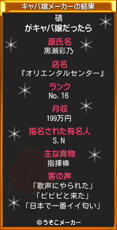 磧のキャバ嬢メーカー結果