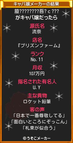 箙????????吾?с???のキャバ嬢メーカー結果