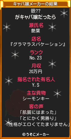 篏??のキャバ嬢メーカー結果