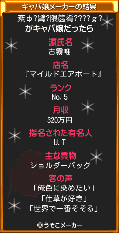紊ф?臂?隈篋肴????ｇ?のキャバ嬢メーカー結果