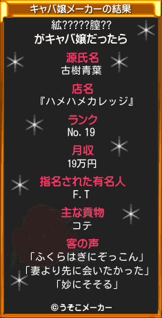 絋?????膣??のキャバ嬢メーカー結果