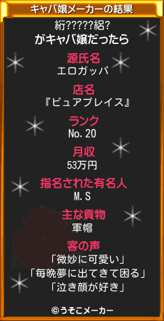 絎?????絽?のキャバ嬢メーカー結果