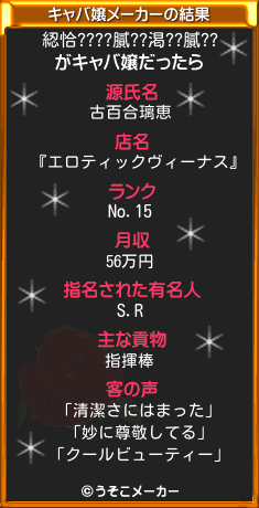 綛恰????膩??渇??膩??のキャバ嬢メーカー結果