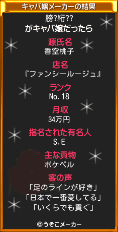 膀?絎??のキャバ嬢メーカー結果
