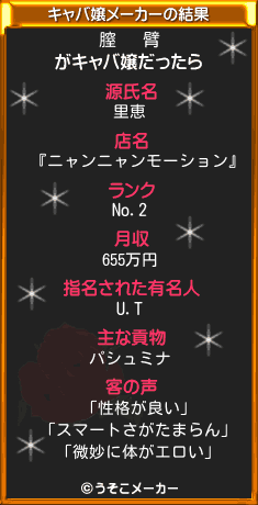 膣   臂のキャバ嬢メーカー結果