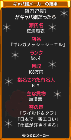 臂????援?のキャバ嬢メーカー結果